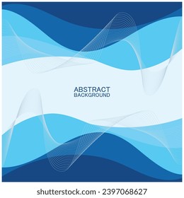 Abstract beach wave background design with blue vector combination, concept design for book cover, wallpaper, swimming pool, marine, lake