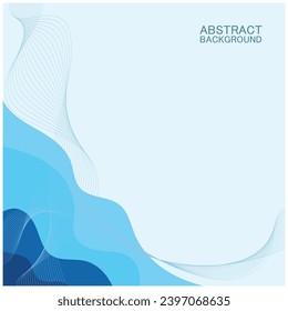 Abstract beach wave background design with blue vector combination, concept design for book cover, wallpaper, swimming pool, marine, lake