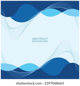 Abstract beach wave background design with blue vector combination, concept design for book cover, wallpaper, swimming pool, marine, lake