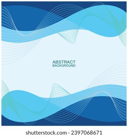 Abstract beach wave background design with blue vector combination, concept design for book cover, wallpaper, swimming pool, marine, lake