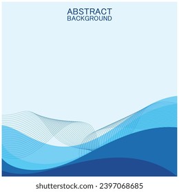 Abstraktes Strandwellenhintergrund mit blauer Vektorkombination, Design für Buchcover, Tapete, Pool, Meer, See