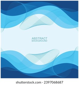 Abstract beach wave background design with blue vector combination, concept design for book cover, wallpaper, swimming pool, marine, lake