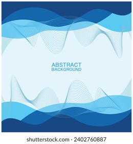 Abstract beach wave background design with blue vector combination, concept design for book cover, wallpaper, swimming pool, marine, lake