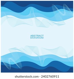 Abstract beach wave background design with blue vector combination, concept design for book cover, wallpaper, swimming pool, marine, lake