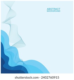 Abstract beach wave background design with blue vector combination, concept design for book cover, wallpaper, swimming pool, marine, lake