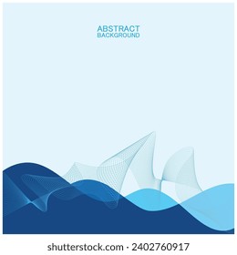 Abstract beach wave background design with blue vector combination, concept design for book cover, wallpaper, swimming pool, marine, lake