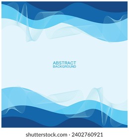 Abstract beach wave background design with blue vector combination, concept design for book cover, wallpaper, swimming pool, marine, lake