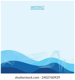 Abstract beach wave background design with blue vector combination, concept design for book cover, wallpaper, swimming pool, marine, lake