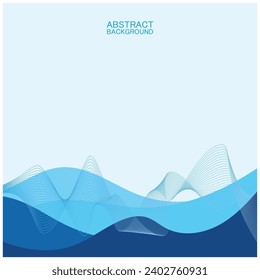 Abstract beach wave background design with blue vector combination, concept design for book cover, wallpaper, swimming pool, marine, lake