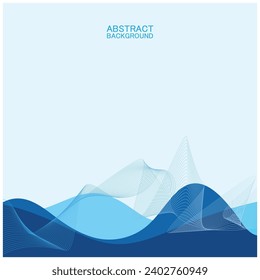 Abstract beach wave background design with blue vector combination, concept design for book cover, wallpaper, swimming pool, marine, lake