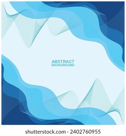 Abstract beach wave background design with blue vector combination, concept design for book cover, wallpaper, swimming pool, marine, lake