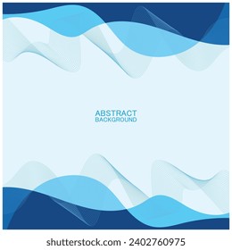 Abstract beach wave background design with blue vector combination, concept design for book cover, wallpaper, swimming pool, marine, lake