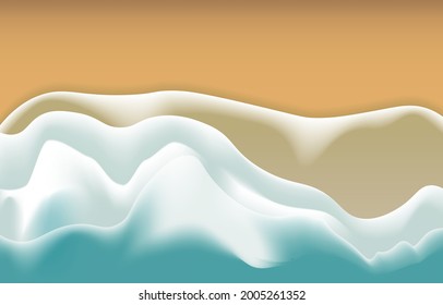Abstract beach waves with orange sand