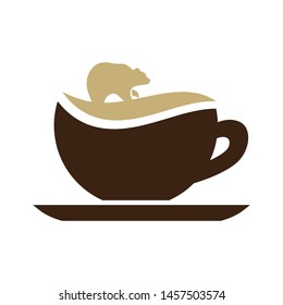 abstract bear and cup of coffee