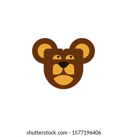 Abstract bear face logo template vector icon design