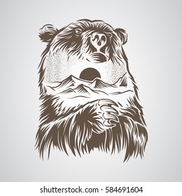 Abstract bear and forest
