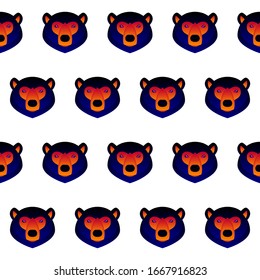 Abstract bear head background. Cartoon blue grizzly bear portrait for design card, invitation,veterinary clinic  banner, book, scrapbook, t-shirt, poster, scetchbook, album etc.