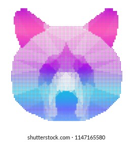 Abstract bear head isolated on white. Graphic animal portrait for birthday card, modern party invitation, wallpaper, shop sale advertising, workshop, t-shirt, bag print, poster.