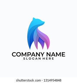 Abstract bear illustration vector template. logo Suitable for Creative Industry, Multimedia, entertainment, Educations, Shop, and any related business
