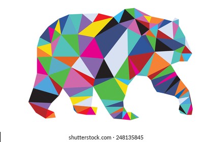 Abstract bear isolated on a white backgrounds