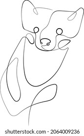 Abstract bear line art vector illustration in continuous line drawing. Bear face for background, tatto, logotype. 