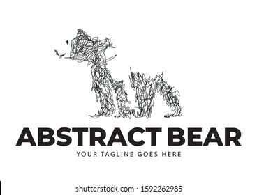 abstract bear logo design animal