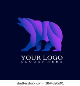 
abstract bear logo with gradations
