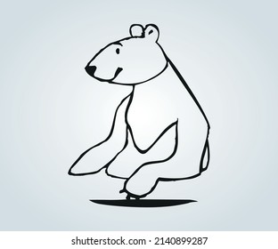 Abstract bear with shading techniques for illustration