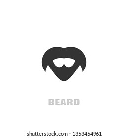Abstract Beard graphic logo template, vector icon.