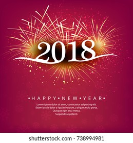 Abstract beautiful 2018 new year celebration background vector