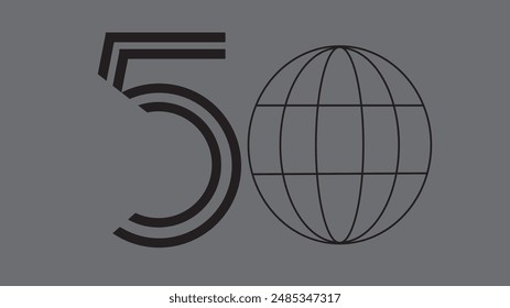 Abstract beautiful 50 Years Anniversary Template Design.