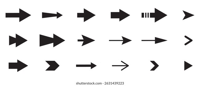 abstract beautiful application arrow icon sign symbol art design with isolated on white background. arrows icon head black cursor directional elements. digital assets black arrow-head. eps vector.