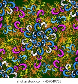 Abstract beautiful background with colorful mandala. Vector illustration.