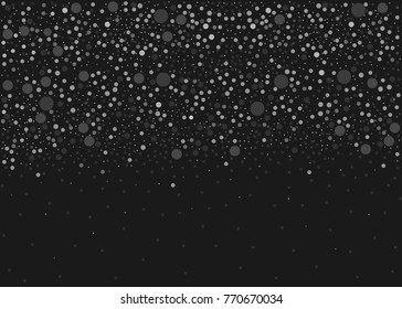 Abstract Beautiful Background with many festive white and transparent bubbles. Dark background for banners, voucher, gift coupon, cover, card, ads, parties, celebrations Vector Illustration