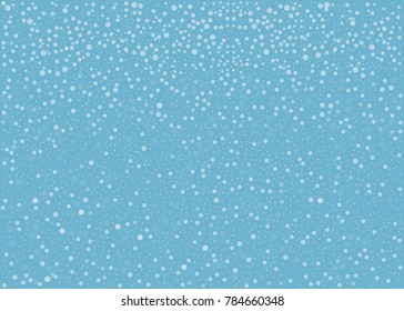 Abstract Beautiful Background with many festive white and transparent bubbles. Christmas background for banners, voucher, gift coupon, cover, card, ads, parties, celebrations Vector Illustration