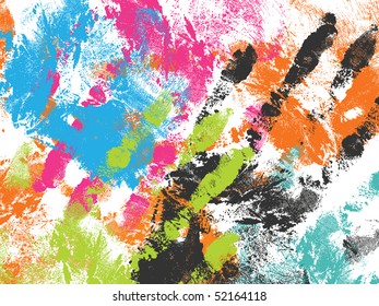 abstract and beautiful background of multi-colored palms of hands