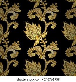 Abstract beautiful background, royal, damask ornament, vintage, rich seamless pattern, luxury, artistic vector wallpaper, floral, oldest style fashioned arabesque fabric for decoration and design