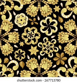 Abstract beautiful background, royal, damask ornament, vintage, rich seamless pattern, luxury, artistic vector wallpaper, floral, oldest style fashioned arabesque fabric for decoration and design
