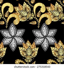 Abstract beautiful background, royal, damask ornament, vintage, rich seamless pattern, luxury, artistic vector wallpaper, floral, oldest style fashioned arabesque fabric for decoration and design 