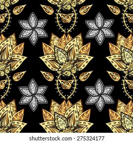 Abstract beautiful background, royal, damask ornament, vintage, rich seamless pattern, luxury, artistic vector wallpaper, floral, oldest style fashioned arabesque fabric for decoration and design 