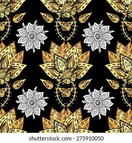 Abstract beautiful background, royal, damask ornament, vintage, rich seamless pattern, luxury, artistic vector wallpaper, floral, oldest style fashioned arabesque fabric for decoration and design 