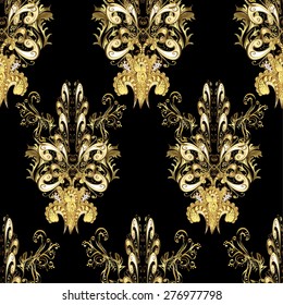 Abstract beautiful background, royal, damask ornament, vintage, rich seamless pattern, luxury, artistic vector wallpaper, floral, oldest style fashioned arabesque fabric for decoration and design