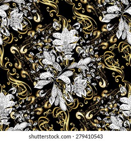 Abstract beautiful background, royal, damask ornament, vintage, rich seamless pattern, luxury, artistic vector wallpaper, floral, oldest style fashioned arabesque fabric for decoration and design