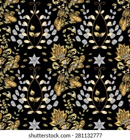 Abstract beautiful background, royal, damask ornament, vintage, rich seamless pattern, luxury, artistic vector wallpaper, floral, oldest style fashioned arabesque fabric for decoration and design