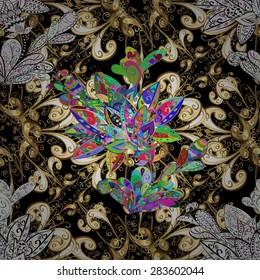 Abstract beautiful background, royal, damask ornament, vintage, rich seamless pattern, luxury, artistic vector wallpaper, floral, oldest style fashioned arabesque fabric for decoration and design