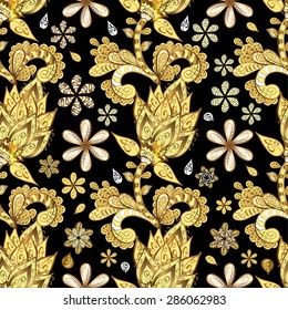 Abstract beautiful background, royal, damask ornament, vintage, rich seamless pattern, luxury, artistic vector wallpaper, floral, oldest style fashioned arabesque fabric for decoration and design