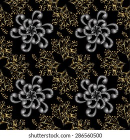 Abstract beautiful background, royal, damask ornament, vintage, rich seamless pattern, luxury, artistic vector wallpaper, floral, oldest style fashioned arabesque fabric for decoration and design 