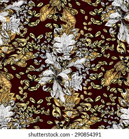 Abstract beautiful background, royal, damask ornament, vintage, rich seamless pattern, luxury, artistic vector wallpaper, floral, oldest style fashioned arabesque fabric for decoration and design 