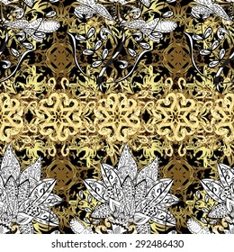 Abstract beautiful background, royal, damask ornament, vintage, rich seamless pattern, luxury, artistic vector wallpaper, floral, oldest style fashioned arabesque fabric for decoration and design
