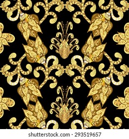 Abstractas hermoso fondo, real, adorno de damasco, vintage, rico patrón sin costuras, lujoso, Fondo de pantalla de Vector artístico, floral, estilo más antiguo de moda tela arabesca para la decoración y el diseño